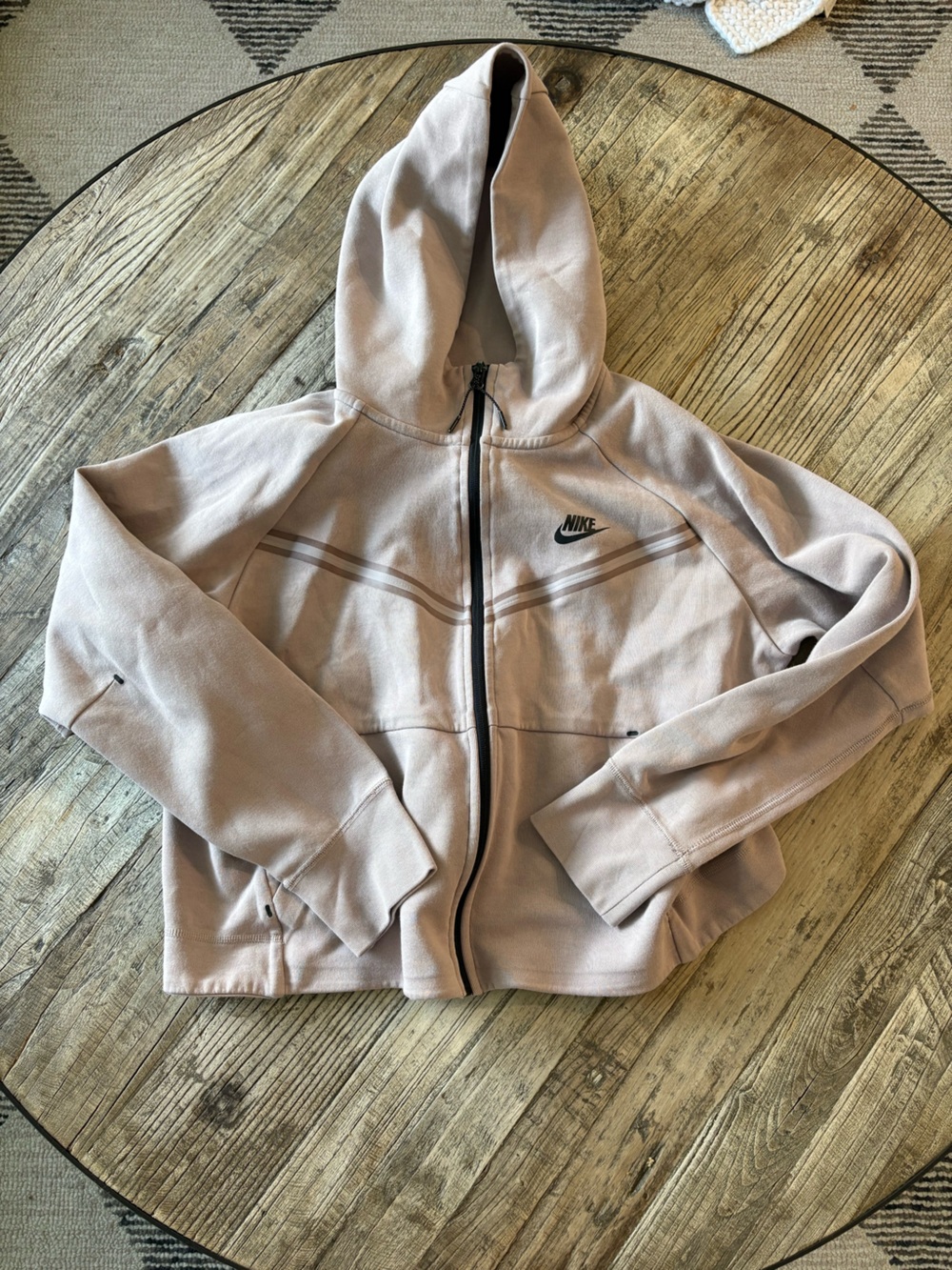 Nike Tech Mauve/Pale Pink Zip Hoodie with Black Trim